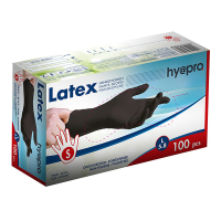 HY@PRO gants en latex sans poudre S (5,8 grammes, 24 cm, 100 pièces) - noir SHY00212