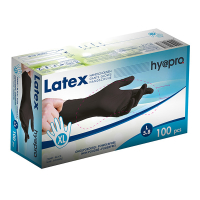 HY@PRO gants en latex sans poudre XL (5,8 grammes, 24 cm, 100 pièces) - noir SHY00218
