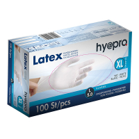 HY@PRO gants en latex sans poudre XL (5 grammes, 24 cm, 100 pièces) - blanc SHY00210