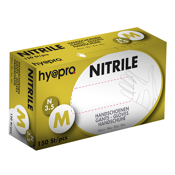 HY@PRO gants en nitrile sans poudre M (3,5 grammes, 24 cm, 150 pièces) - bleu SHY00004 - 1