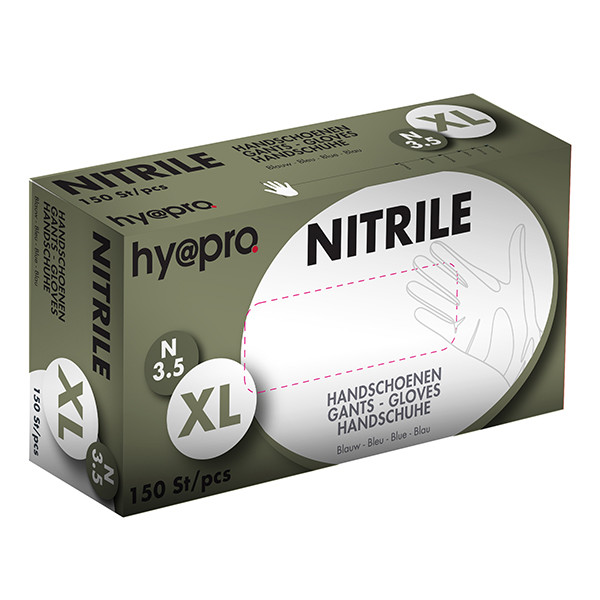 HY@PRO gants en nitrile sans poudre XL (3,5 grammes, 24 cm, 150 pièces) - bleu SHY00008 - 1