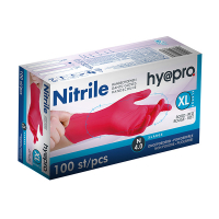HY@PRO gants en nitrile sans poudre XL (4 grammes, 24 cm, 100 pièces) - rouge SHY00118