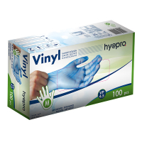 HY@PRO gants en vinyle poudrés M (4,5 grammes, 24 cm, 100 pièces) - bleu SHY00238