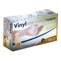 HY@PRO gants en vinyle sans poudre L (5 grammes, 24 cm, 100 pièces) - blanc SHY00248
