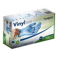 HY@PRO gants en vinyle sans poudre M (5 grammes, 24 cm, 100 pièces) - bleu SHY00254
