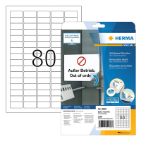 Herma 10003 étiquettes amovibles A4 35,6 x 16,9 mm (2000 étiquettes) - blanc 230636