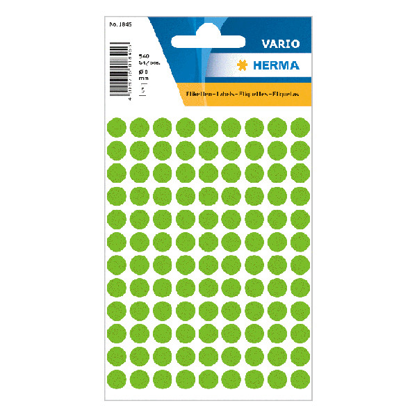 Herma 1845 pastilles de marquage Ø 8 mm (540 étiquettes) - vert 230425 - 1