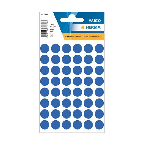 Herma 1853 pastilles de marquage Ø 13 mm (240 étiquettes) - bleu foncé 230980 - 1