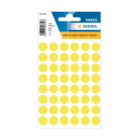 Herma 1854 pastilles de marquage Ø 13 mm (240 étiquettes) - jaune fluo 230982