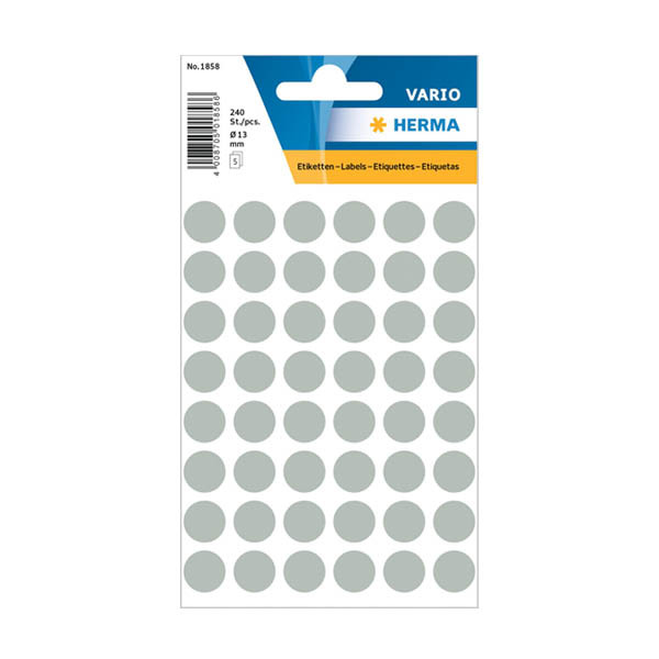 Herma 1858 pastilles de marquage Ø 13 mm (240 étiquettes) - gris 230985 - 1