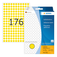 Herma 2211 étiquettes multifonction Ø 8 mm rondes (5632 étiquettes) - jaune 230720