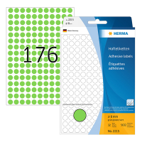 Herma 2215 pastilles de marquage Ø 8 mm rondes (5632 étiquettes) - vert 230721