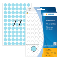 Herma 2233 étiquettes multifonction Ø 13 mm rondes (2464 étiquettes) - bleu 230700