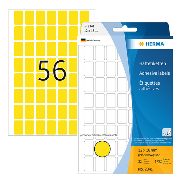 Herma 2341 étiquettes multifonction 12 x 18 mm (1792 étiquettes) - jaune 230659 - 1