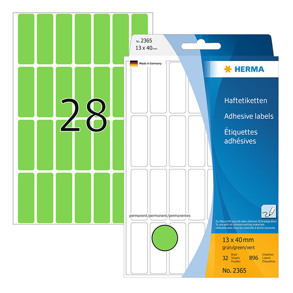 Herma 2365 multifunctionele etiketten 13 x 40 mm groen (896 etiketten) 230669 - 1