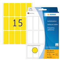 Herma 2411 multifunctionele etiketten 20 x 50 mm geel (480 etiketten) 230673