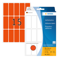 Herma 2412 étiquettes multifonction 20 x 50 mm (480 étiquettes) - rouge 230675