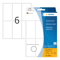 Herma 2480 étiquettes multifonction 34 x 67 mm (192 étiquettes) - blanc 230690