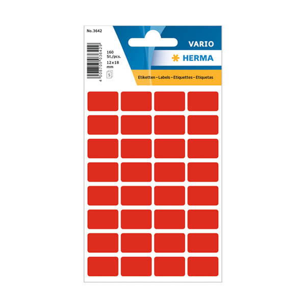 Herma 3642 étiquettes multifonctionnelles 12 x 18 mm (160 étiquettes) - rouge 231021 - 1