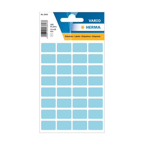 Herma 3643 étiquettes multifonctionnelles 12 x 18 mm (160 étiquettes) - bleu 231019 - 1