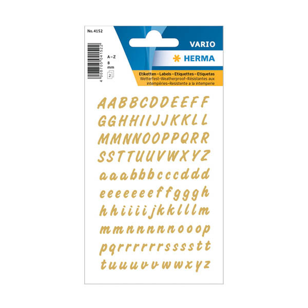 Herma 4152 étiquettes A-Z 8 mm (238 étiquettes) - or/transparent 230961 - 1