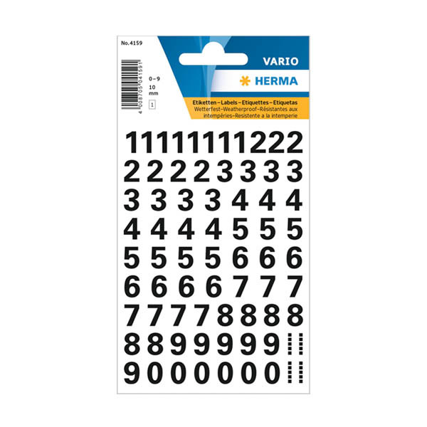Herma 4159 étiquettes 0-9 10 mm (71 étiquettes) - noir 230942 - 1