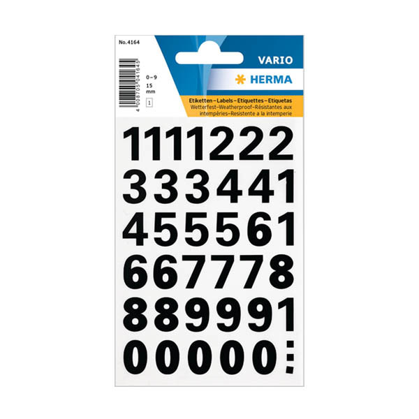 Herma 4164 étiquettes 0-9 15 mm (39 étiquettes) - noir 230943 - 1
