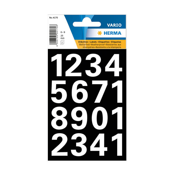 Herma 4170 étiquettes 0-9 25 mm (32 étiquettes) - blanc 230944 - 1