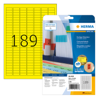 Herma 4243 étiquettes de couleur amovibles A4 25,4 x 10 mm (3780 étiquettes) - jaune 230455