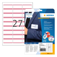 Herma 4512 étiquettes textiles/pour badges nominatifs A4 63,5 x 29,6 (540 étiquettes) - blanc/rouge 230804