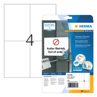 Herma 5082 étiquettes amovibles A4 105 x 148 mm (100 étiquettes) - blanc 230630