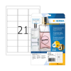 Herma 8017 étiquettes transparentes A4 63,5 x 38,1 mm (525 étiquettes) - cristalline 230860 - 1