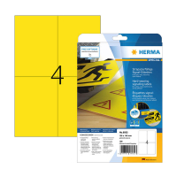 Herma 8032 étiquettes en film résistant aux intempéries A4 105 x 148 mm (100 étiquettes) - jaune 230899
