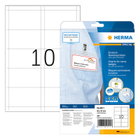 Herma 9011 inserts pour porte-badge A4 90 x 54 mm (250 étiquettes) - blanc 230531