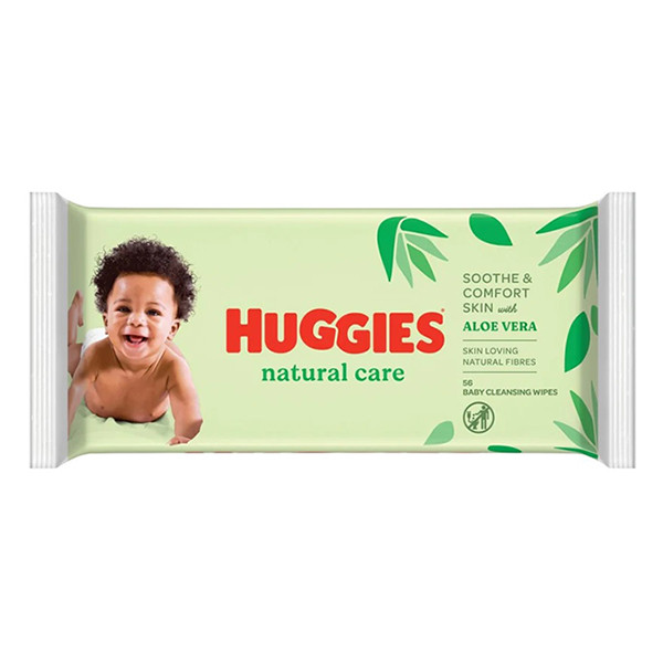 Huggies Natural Care lingettes pour bébé - Aloe vera (56 pièces) SHU00038 - 1