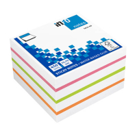 Info Notes notes autocollantes cube assortiment 75 x 75 mm (450 feuilles) - blanc/couleur 303217