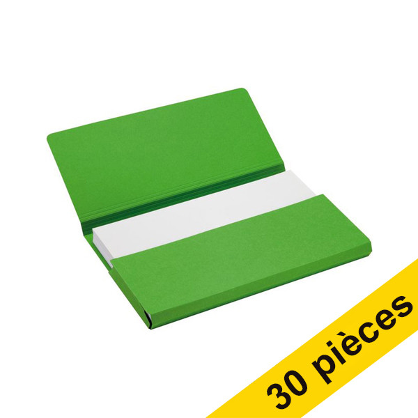 Offre : 3x Jalema Secolor Pocket-file pochette documents en carton A4 (10 pièces) - vert 234800 - 1
