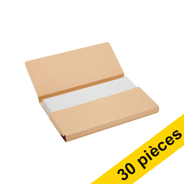 Offre : 3x Jalema Secolor Pocket-file pochette documents en carton folio (10 pièces) - chamois 234805 - 1