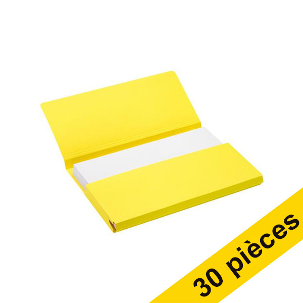 Offre : 3x Jalema Secolor Pocket-file pochette documents en carton folio (10 pièces) - jaune 234806 - 1