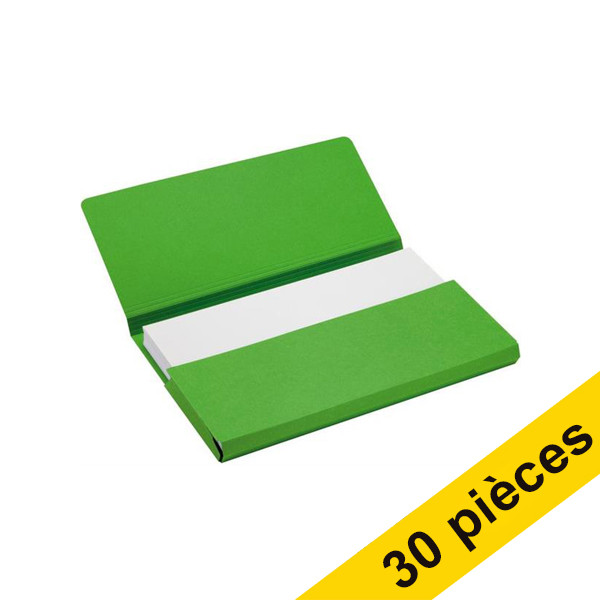 Offre : 3x Jalema Secolor Pocket-file pochette documents en carton folio (10 pièces) - vert 234808 - 1