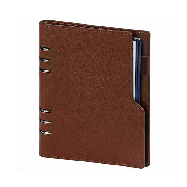 Kalpa A5 Clipbook organiseur avec recharge d'agenda semainier avec répartition par heure (1 semaine sur 2 pages) bilingue - brun noisette 262571 - 1