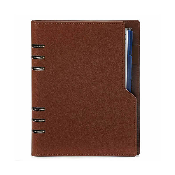 Kalpa A5 Clipbook organiseur avec recharge d'agenda semainier avec répartition par heure (1 semaine sur 2 pages) bilingue - brun noisette 262571 - 2