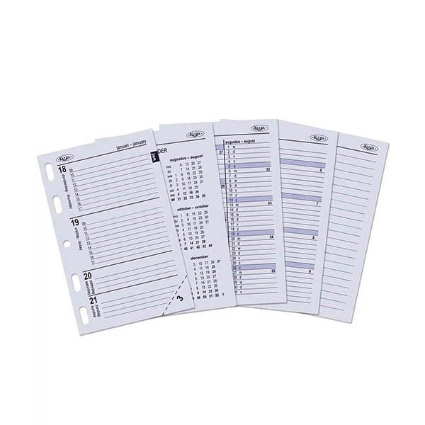 Kalpa A5 organiseur avec recharge d'agenda semainier et répartition par heure (1 semaine sur 2 pages) bilingue - brun ombré 262569 - 1