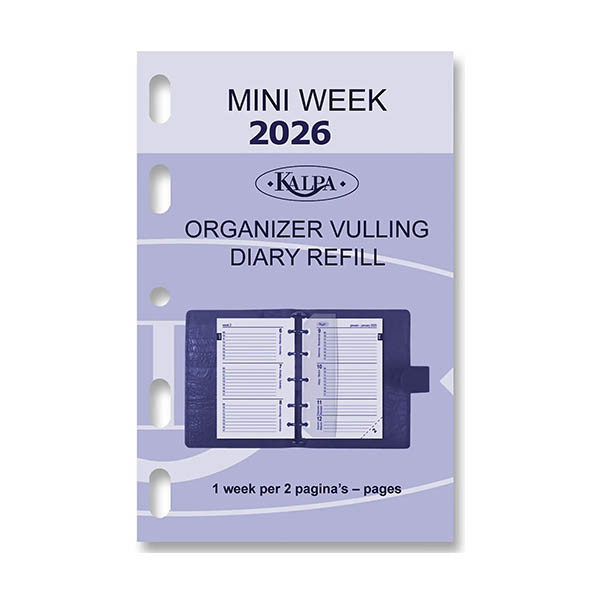 Kalpa A5 organiseur avec recharge d'agenda semainier et répartition par heure (1 semaine sur 2 pages) bilingue - brun ombré 262569 - 2