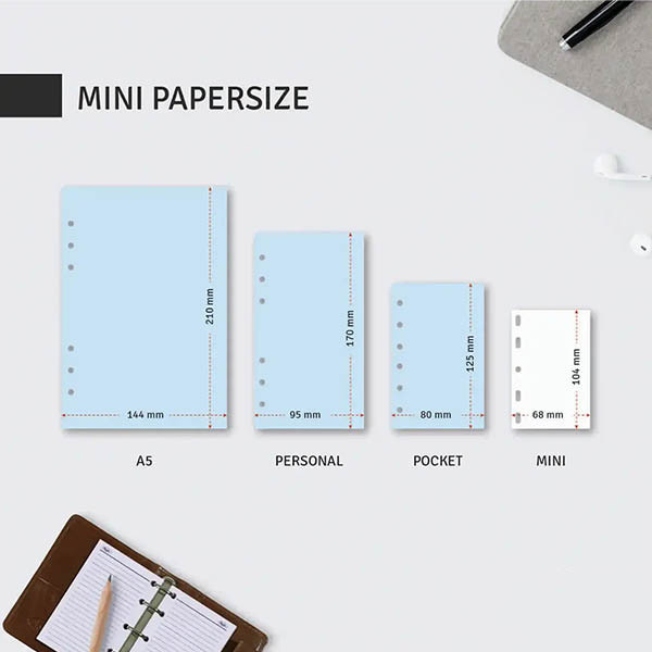 Kalpa A5 organiseur avec recharge d'agenda semainier et répartition par heure (1 semaine sur 2 pages) bilingue - brun ombré 262569 - 8