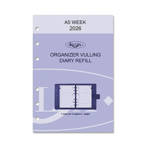 Kalpa A5 recharge pour agenda semainier 2026 (1 semaine sur 2 pages) bilingue 262560 - 2
