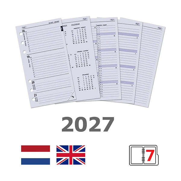 Kalpa Personal organiseur avec agenda semainier grainé (1 semaine sur 2 pages) 4 langues - gris 406164 - 7