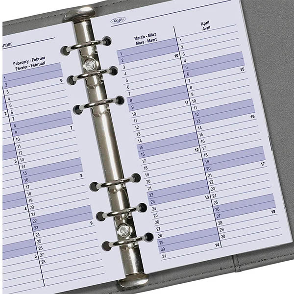 Kalpa Personal recharge d'agenda semainier 2027 (1 semaine par 2 pages) 4 langues 262597 - 5