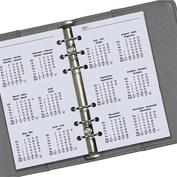 Kalpa Personal recharge d'agenda semainier 2027 (1 semaine par 2 pages) 4 langues 262597 - 7