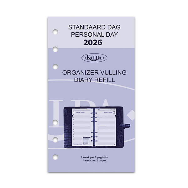 Kalpa Personal recharge pour agenda semainier 2026 (1 semaine sur 2 pages) bilingue 262563 - 2